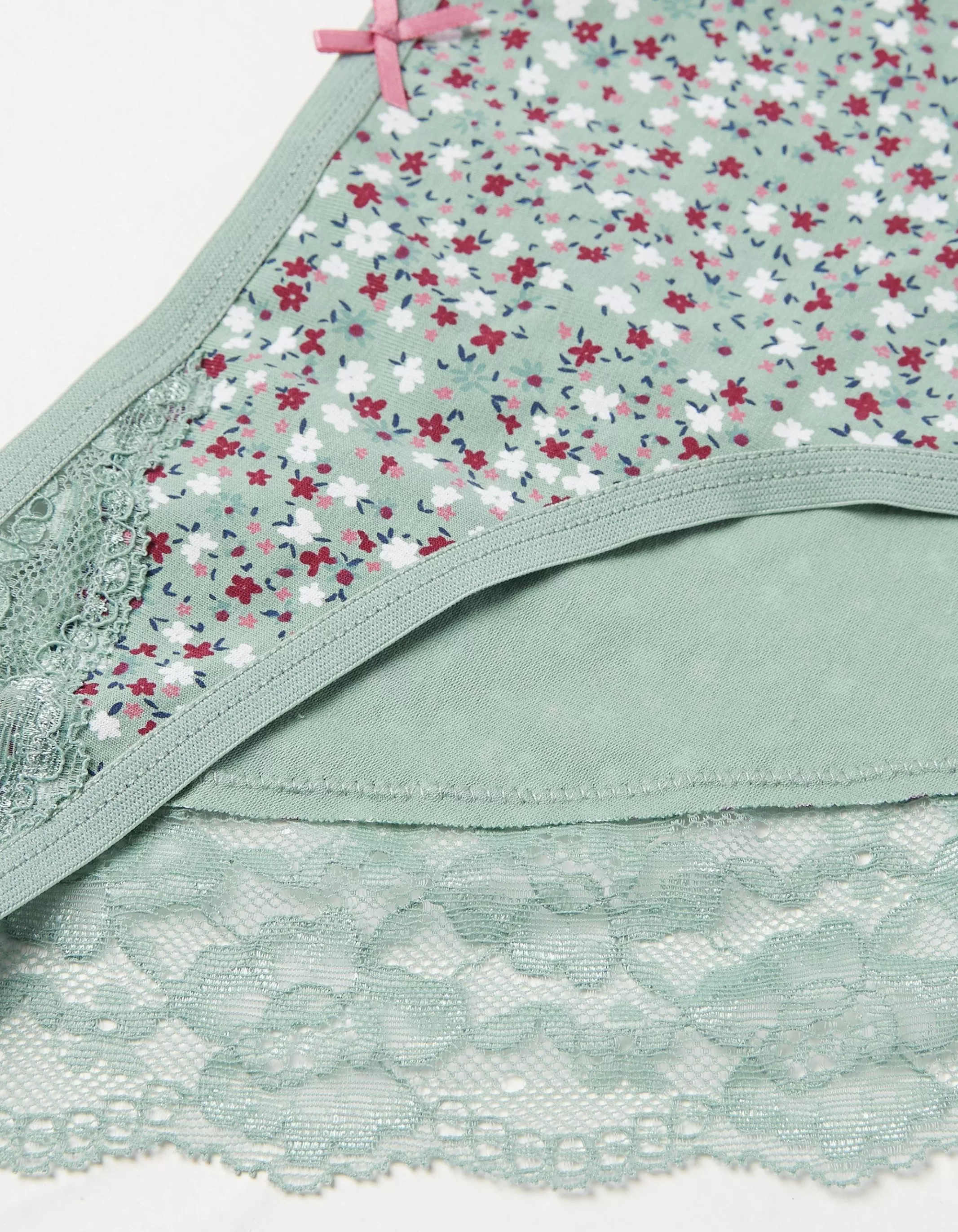 Cheap FatFace Willow Floral High Leg Knickers Green Haze