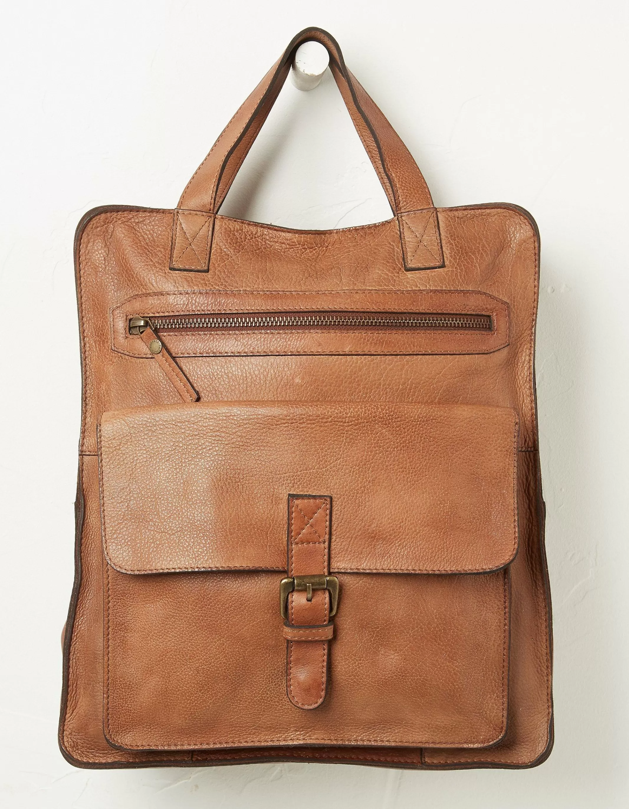 Cheap FatFace Windsor Leather Rucksack Chestnut