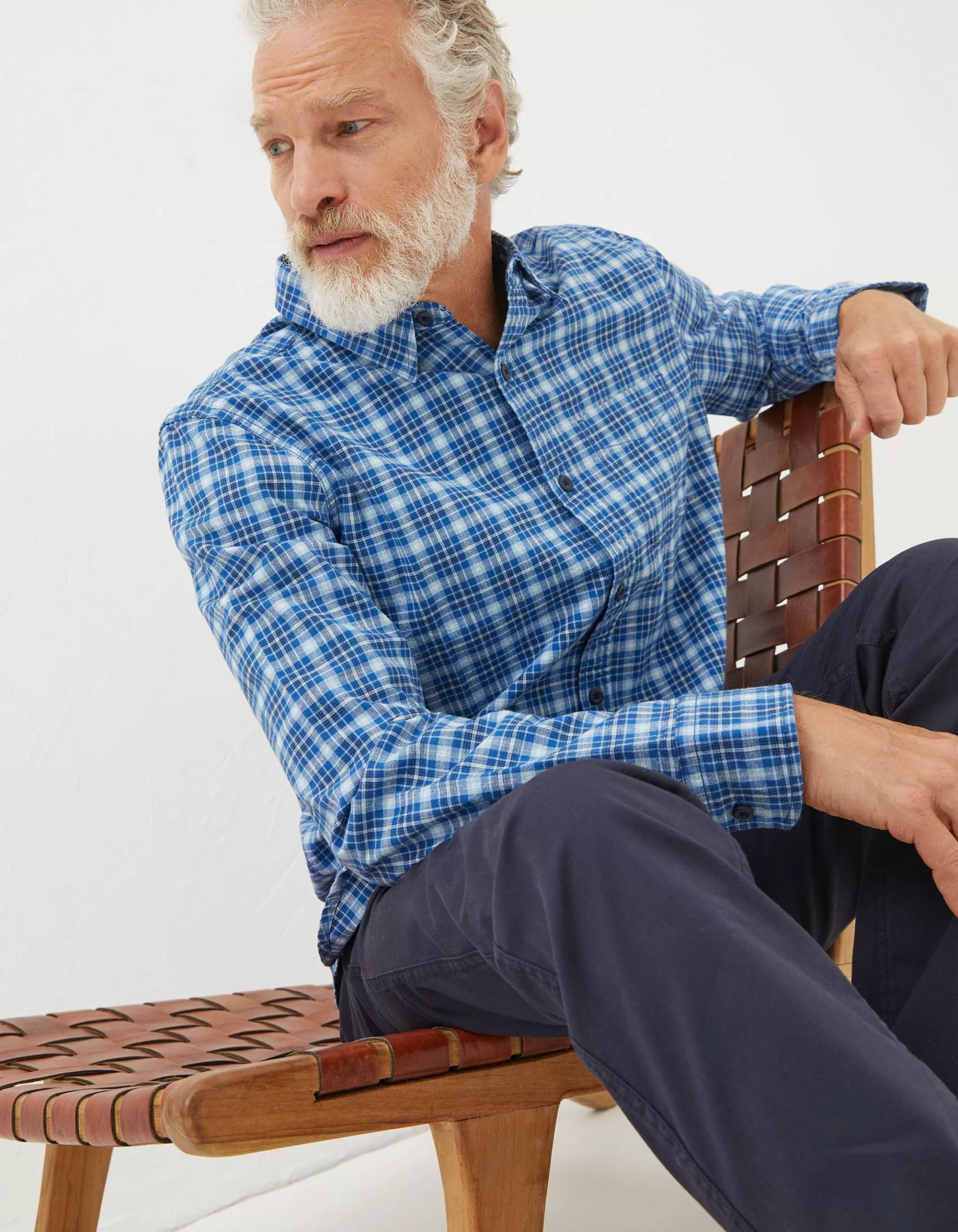 Discount FatFace Witley Check Shirt Blue
