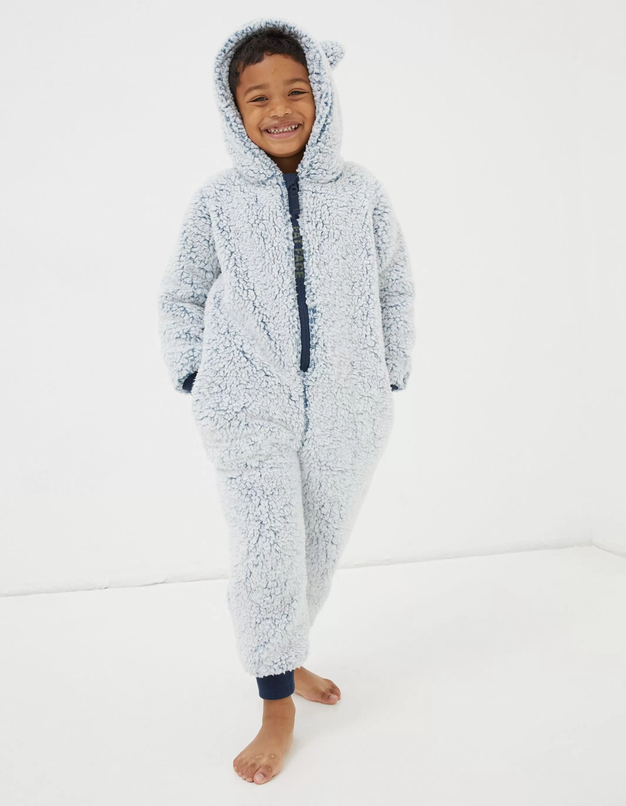 Clearance FatFace Wolf Onesie Navy