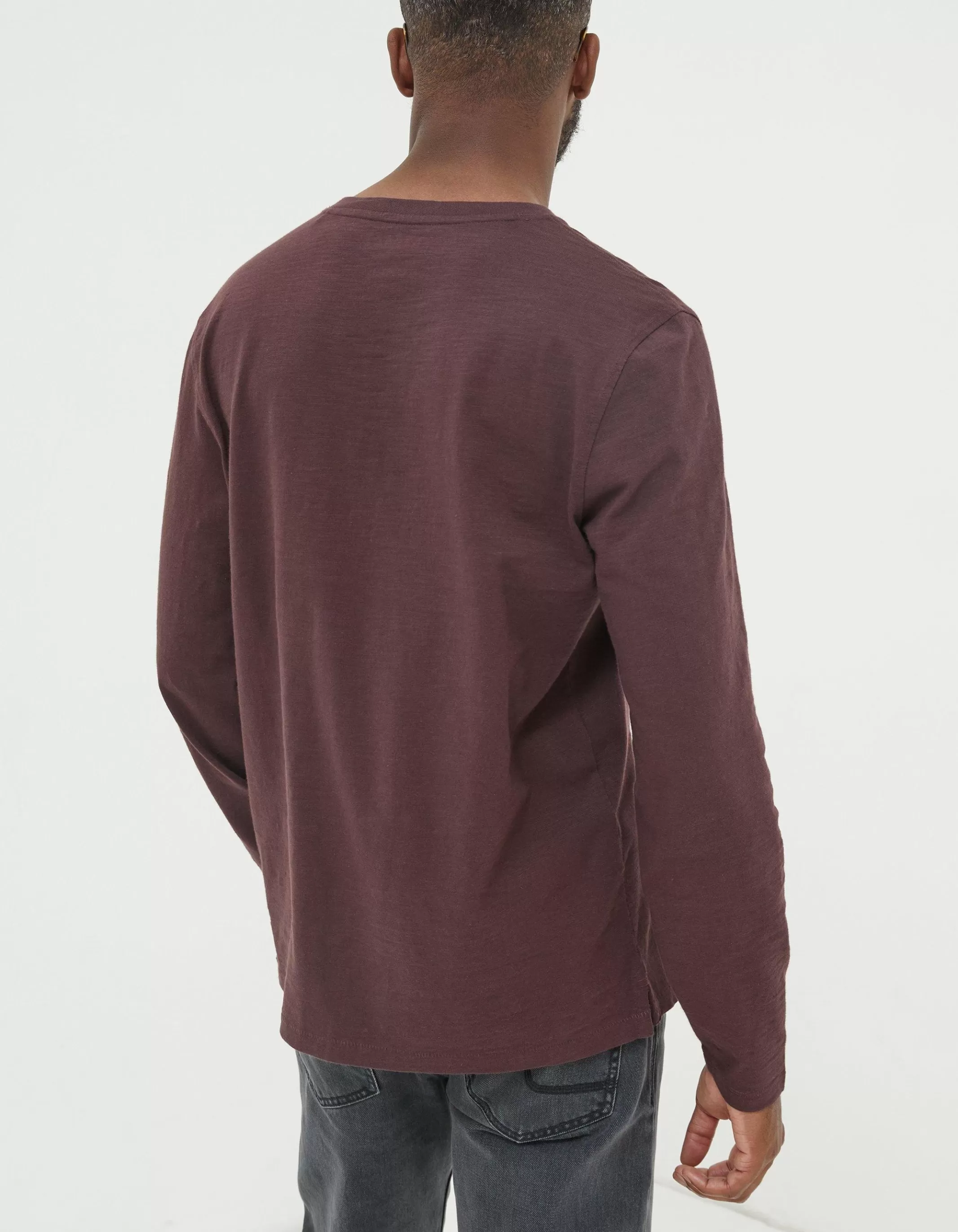 Shop FatFace Woodside Slub Henley Plum