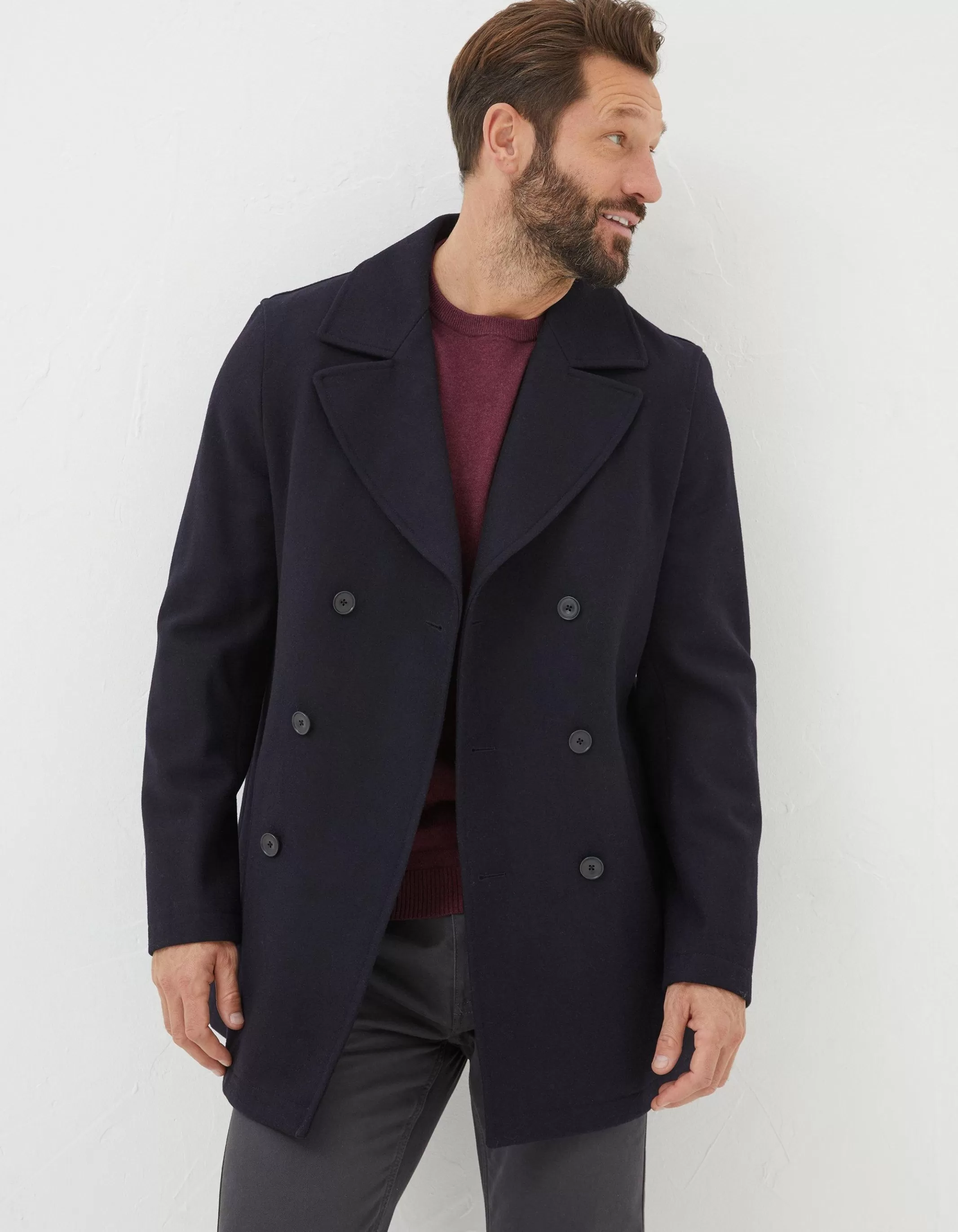 Clearance FatFace Wool Peacoat Navy
