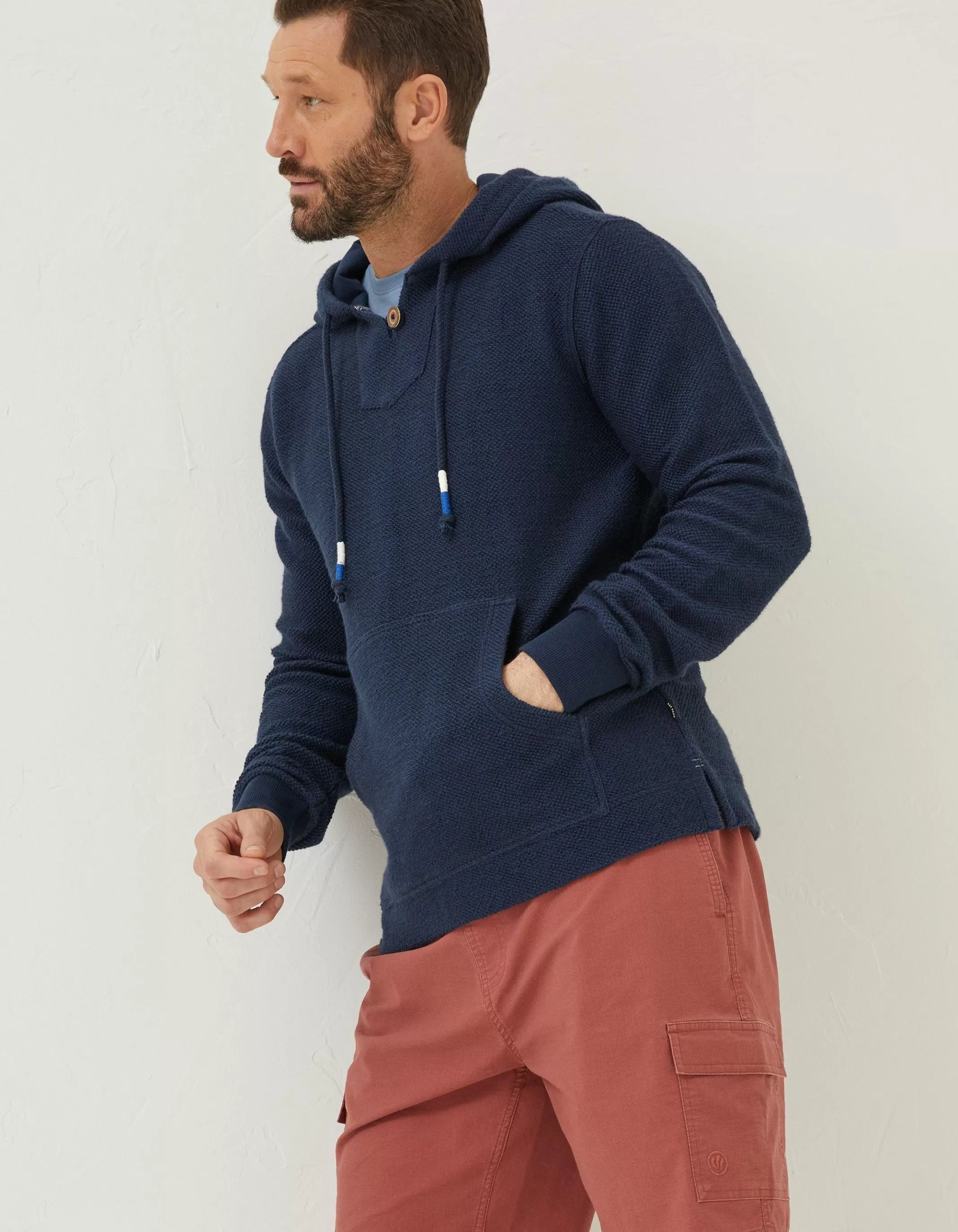 Outlet FatFace Woolacombe Button Hoodie Navy