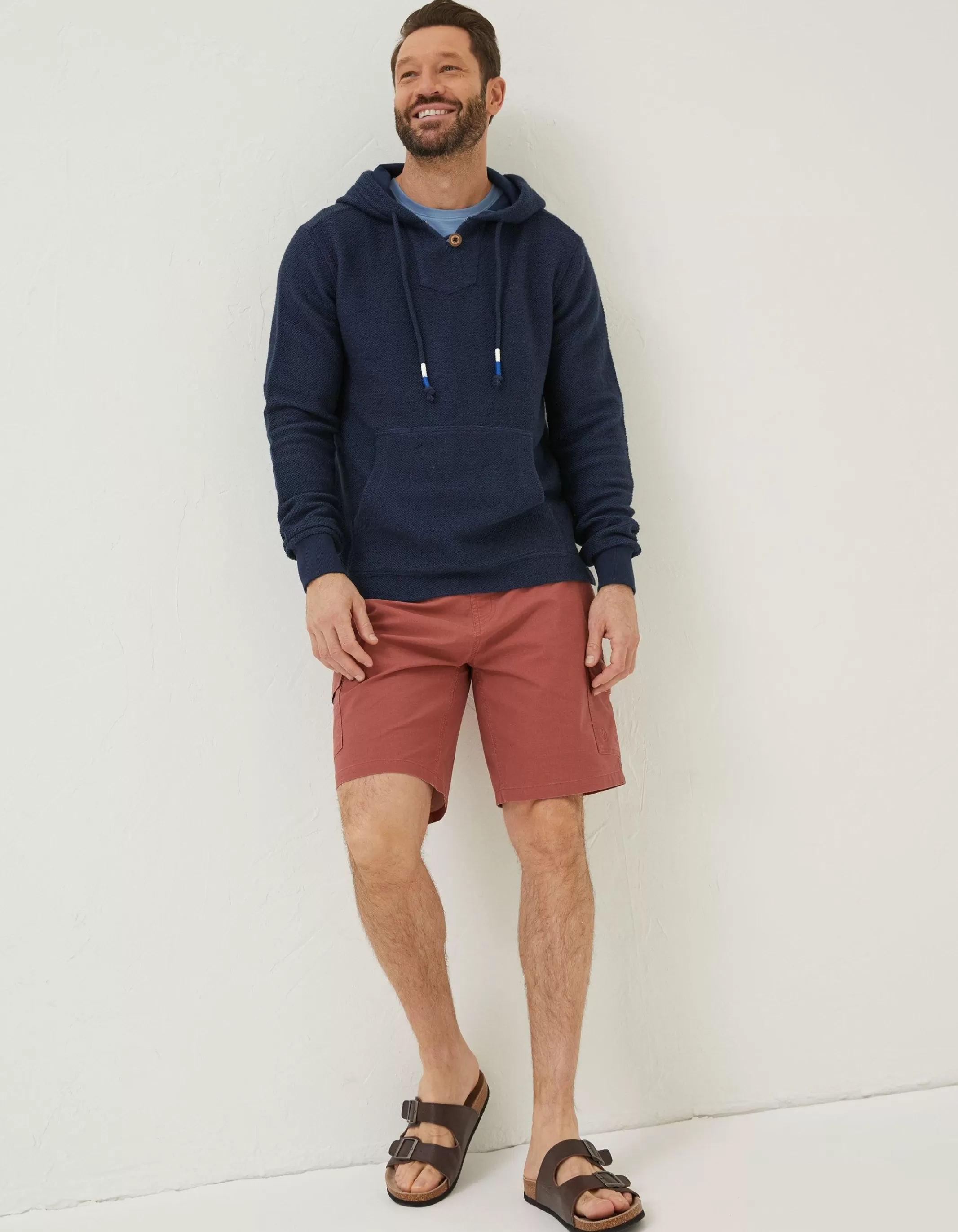 Outlet FatFace Woolacombe Button Hoodie Navy