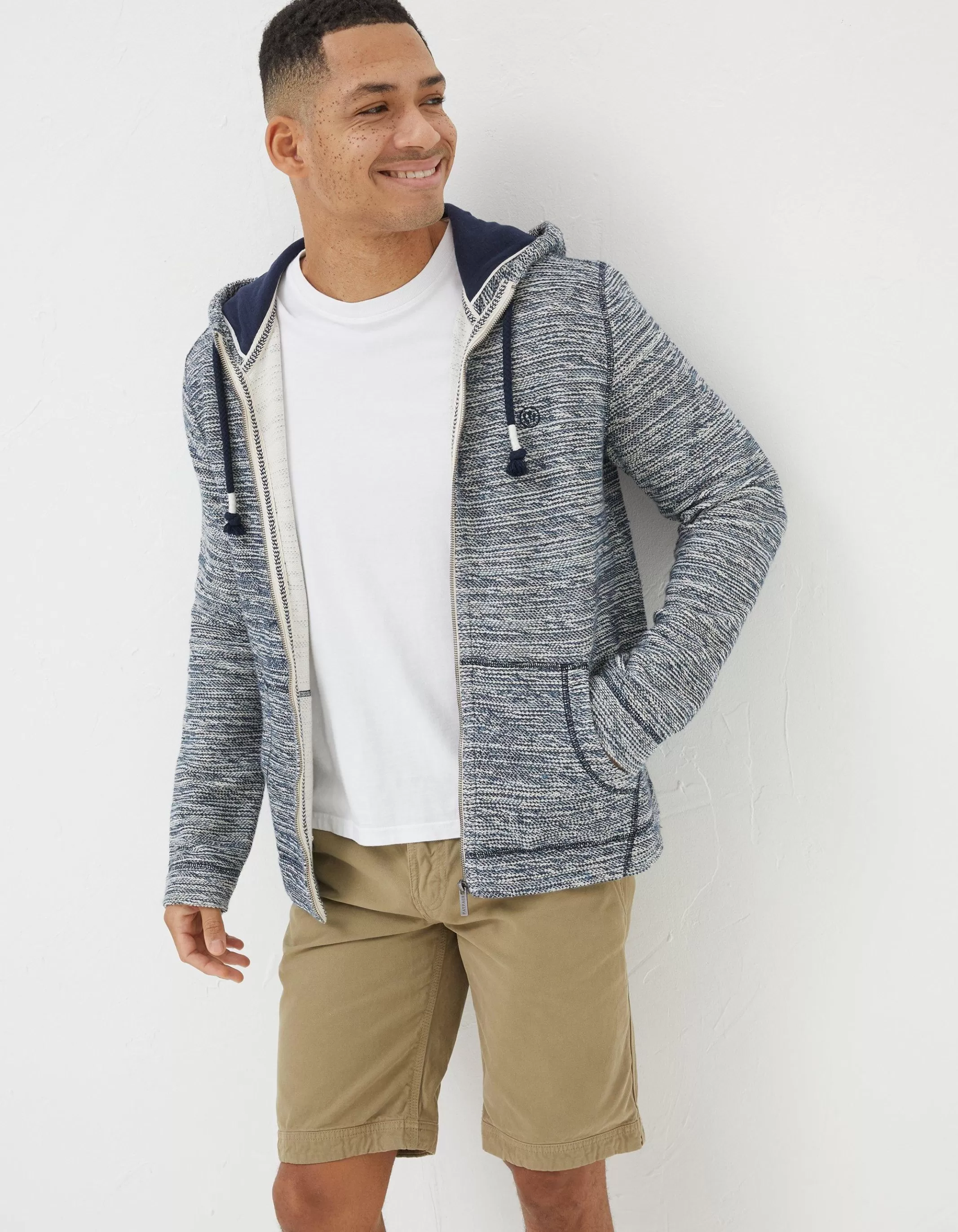 Online FatFace Woolacombe Zip Through Hoodie Navy