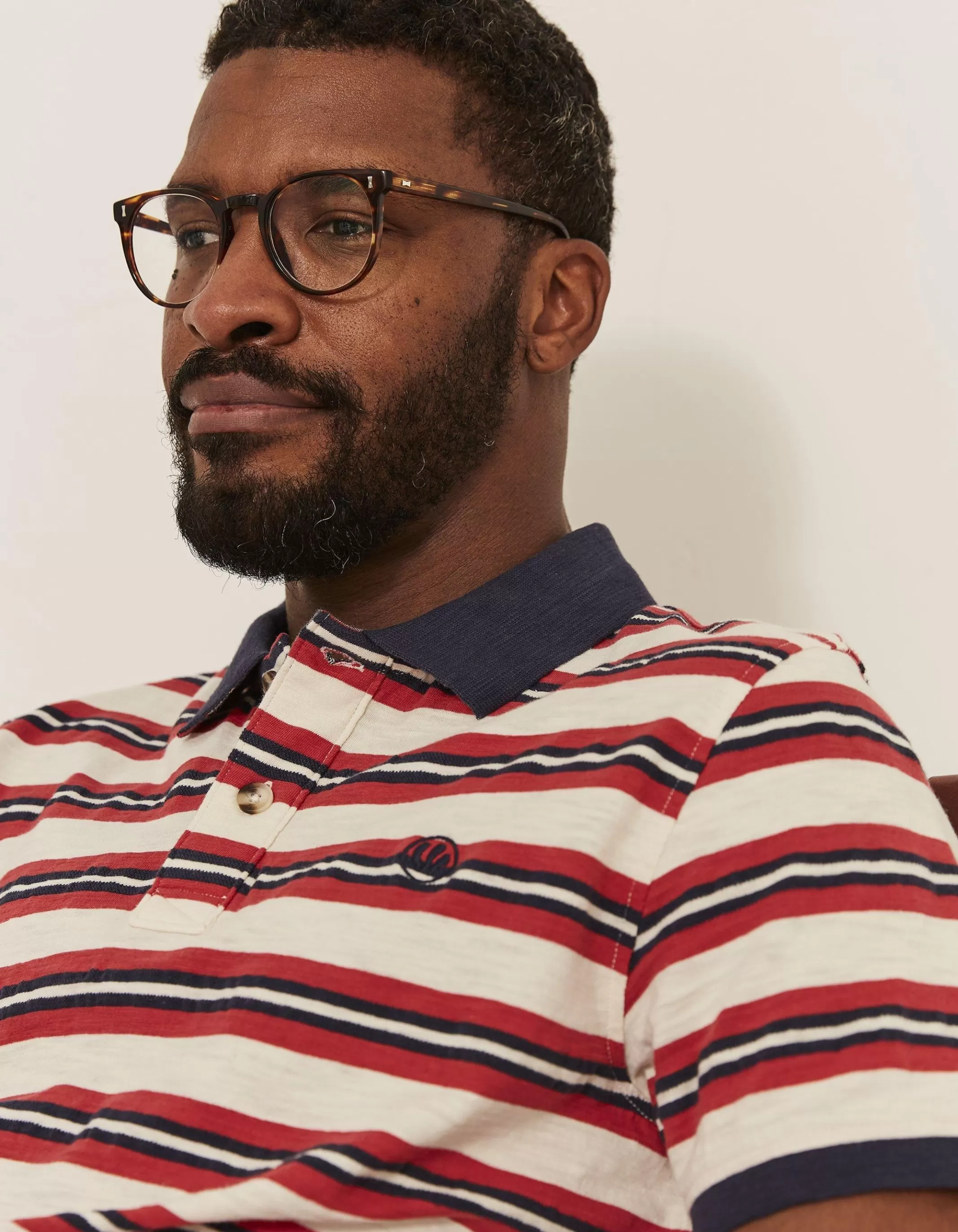 Cheap FatFace Worthing Stripe Polo Ecru