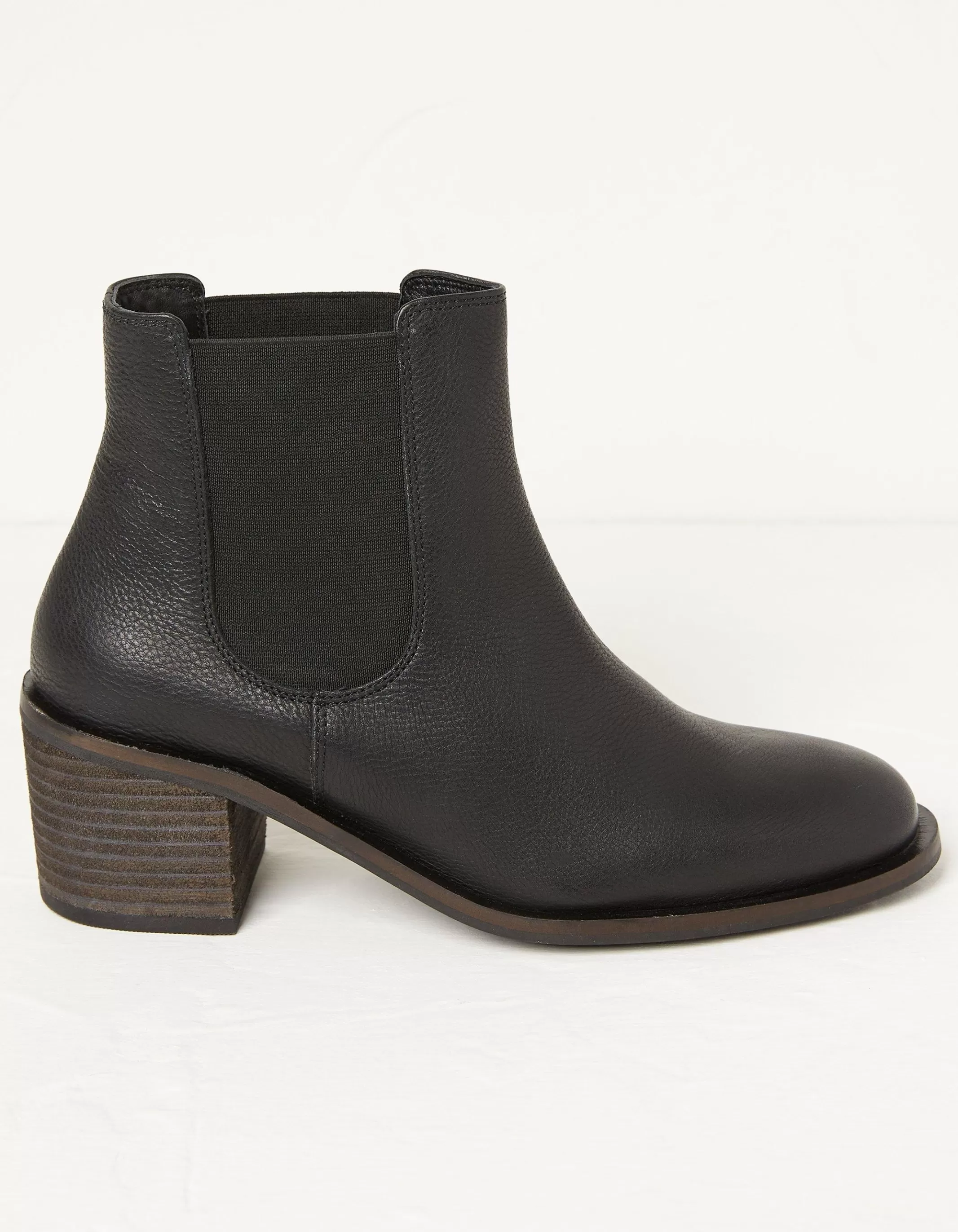 Shop FatFace Zara Block Heel Chelsea Boot Black