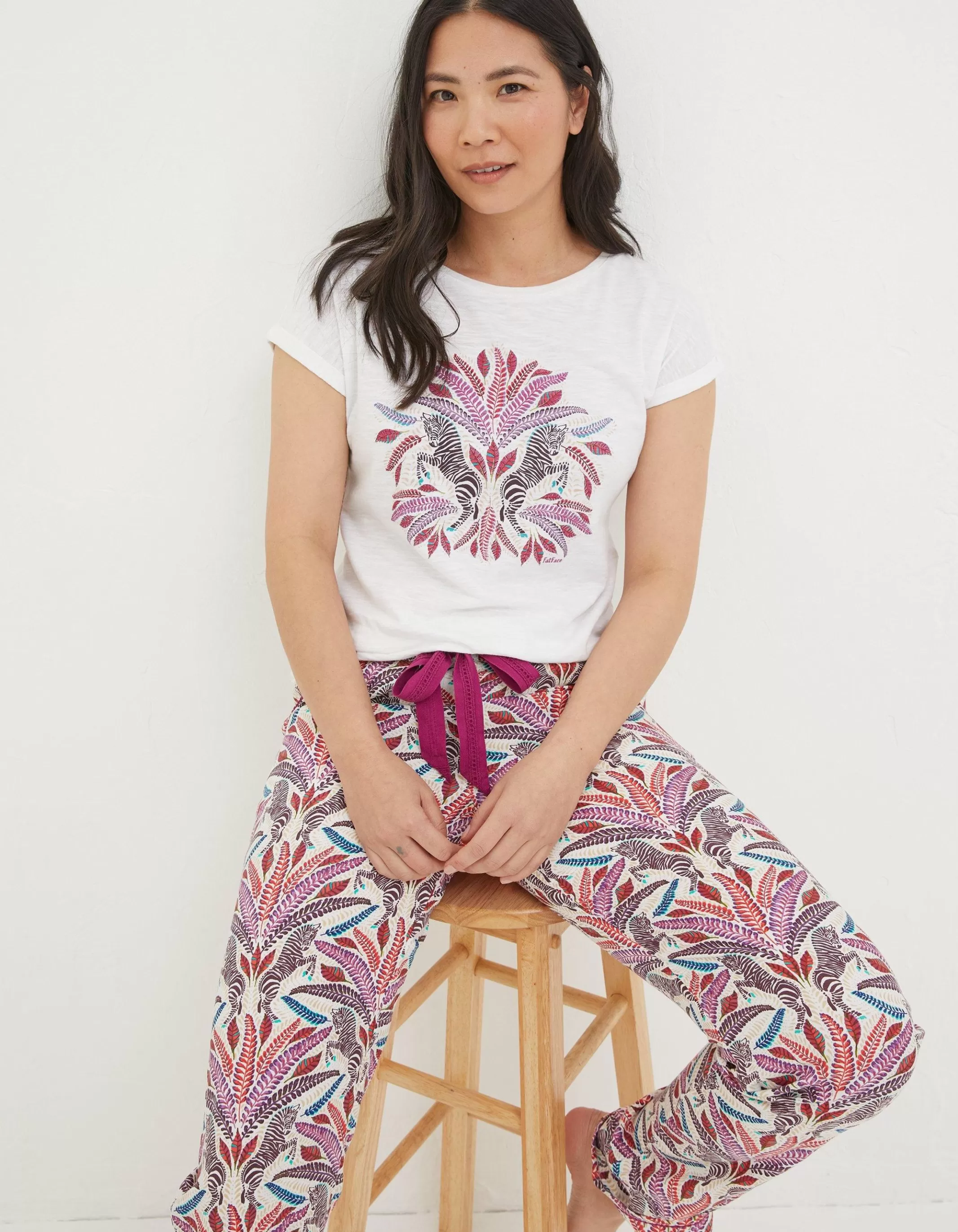 Fashion FatFace Zebra Graphic T-Shirt Ivory