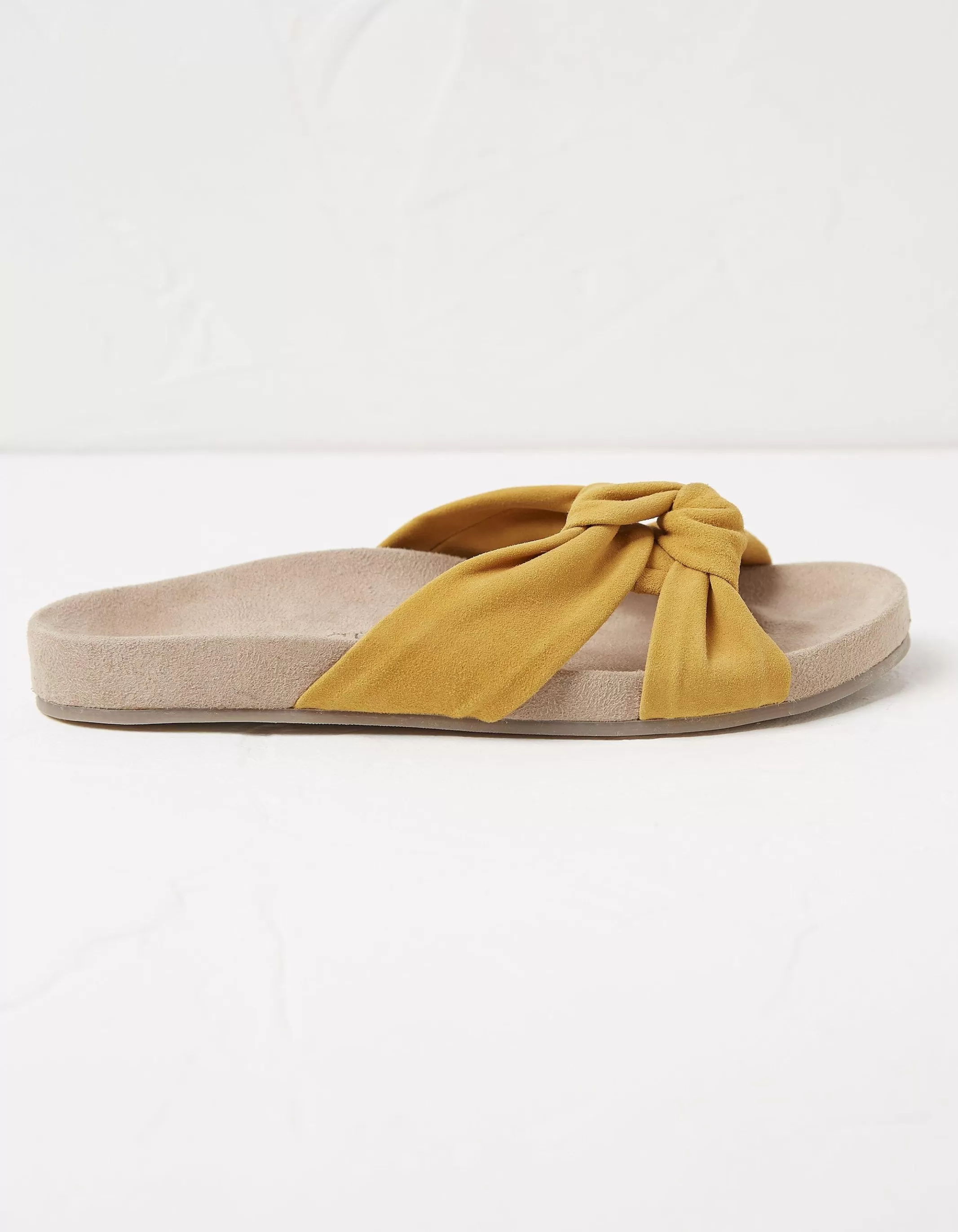 Sale FatFace Zoe Cross Strap Footbed Sliders Mustard