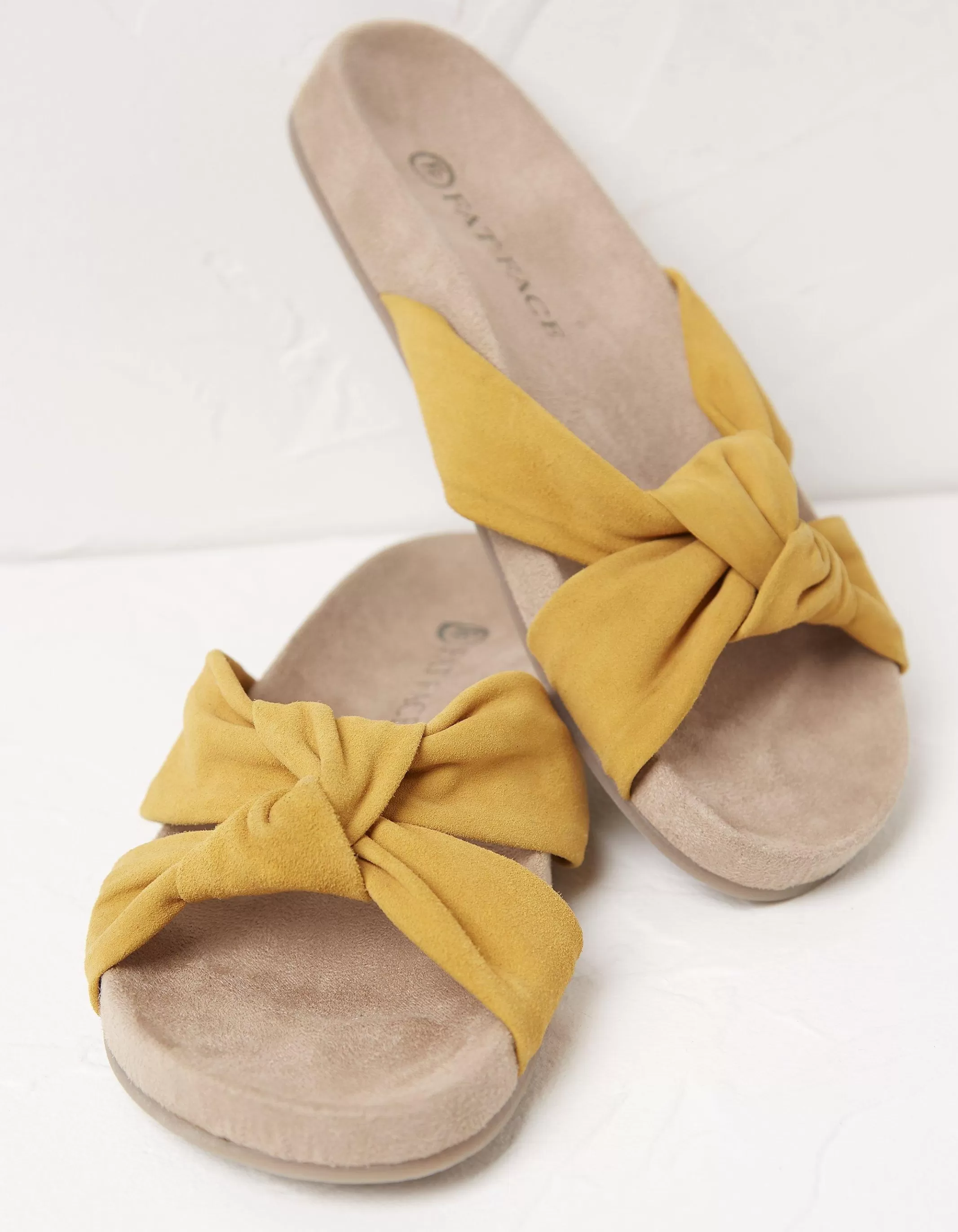 Sale FatFace Zoe Cross Strap Footbed Sliders Mustard